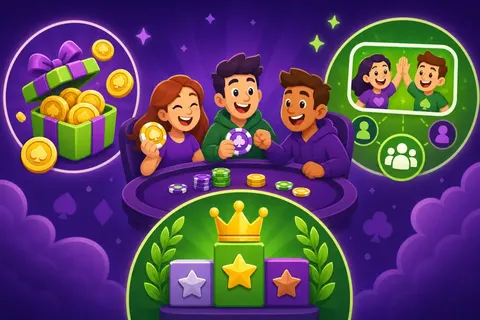 Social casino features illustration
